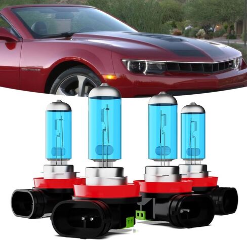 Headlights+ License Plate Lights Fit For Chevy Camaro 2016-2018 Light Bulbs,9005/HB3/H10 High Beams+ H11/H8/H9 Low Beams+ License Plate Lights Combo,Plug And Play,Pack of 6 in Kuwait