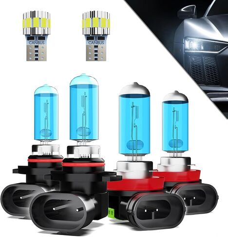 Headlights+ License Plate Lights Fit For Chevy Camaro 2016-2018 Light Bulbs,9005/HB3/H10 High Beams+ H11/H8/H9 Low Beams+ License Plate Lights Combo,Plug And Play,Pack of 6 in Kuwait