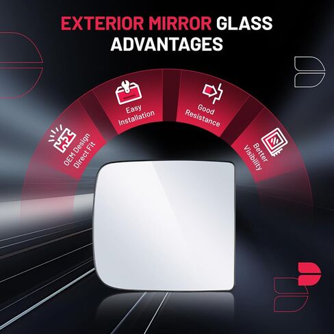 BDFHYK Driver Left Side Heated Mirror Glass Compatible with Dodge Ram 1500 2500 3500 Side View Exterior Mirror with Backing Plate, Replaces 68067727AA CH1324127 (Left) in Saudi Arabia