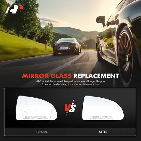 A-Premium Right Passenger Side Non-Heated Mirror Glass with Backing Plate Compatible with Chevrolet Cobalt 2005-2010 & Pontiac G5 2007-2009 - Exterior Side View Convex Mirror in Saudi Arabia
