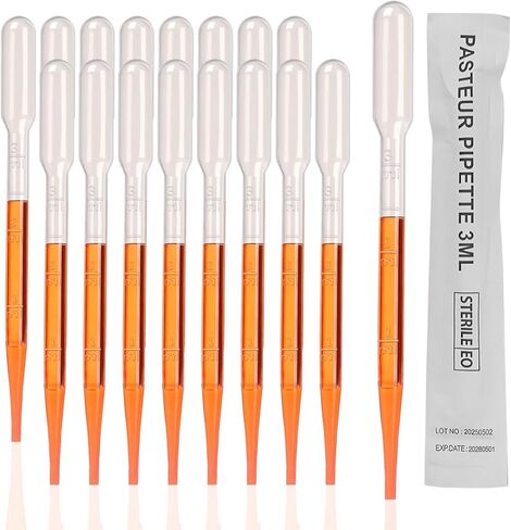 Disposable Transfer Pipettes Dropper 3ml Plastic Pasteur Pipette Calibrated Lab Pipettes, Low Density Polyethylene (LDPE), Pack of 200 in Kuwait