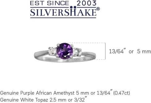 Silvershake Petite Round Shape Gemstone White Gold Plated or Yellow Gold Plated 925 Sterling Silver Promise Ring Jewelry for Women or Teens in Saudi Arabia