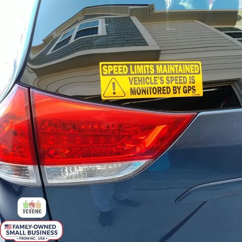 TOTOMO Red 10pk Vehicle Speed is Monitored by GPS Speed Limits are maintained Sticker 10"x3.5" Highly Reflective Premium Quality Car Safety Caution Sign #SDM-14R-10pk in Kuwait