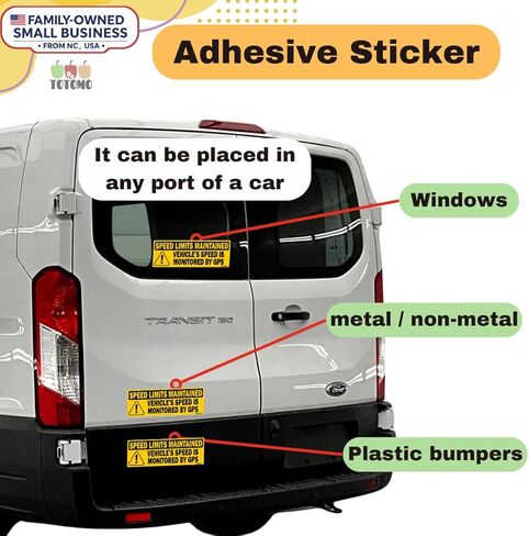 TOTOMO Red 10pk Vehicle Speed is Monitored by GPS Speed Limits are maintained Sticker 10"x3.5" Highly Reflective Premium Quality Car Safety Caution Sign #SDM-14R-10pk in Kuwait