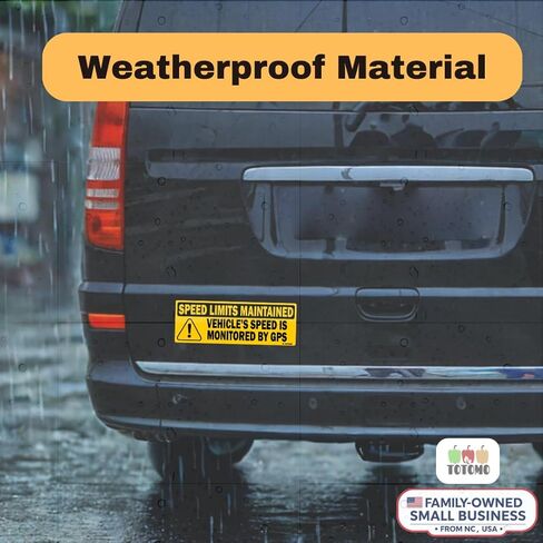 TOTOMO Red 10pk Vehicle Speed is Monitored by GPS Speed Limits are maintained Sticker 10"x3.5" Highly Reflective Premium Quality Car Safety Caution Sign #SDM-14R-10pk in Kuwait