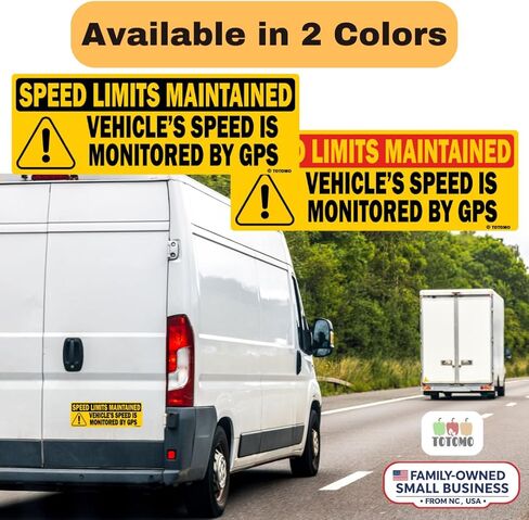 TOTOMO Red 10pk Vehicle Speed is Monitored by GPS Speed Limits are maintained Sticker 10"x3.5" Highly Reflective Premium Quality Car Safety Caution Sign #SDM-14R-10pk in Kuwait