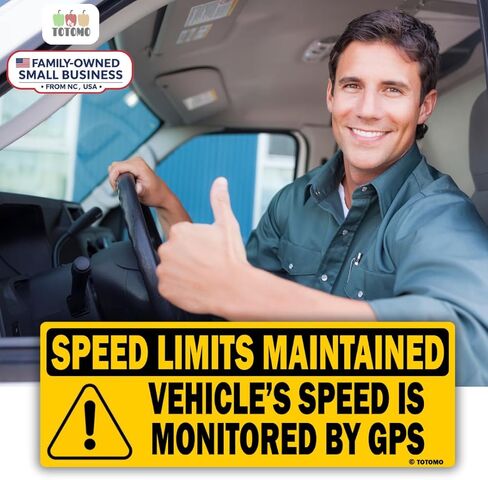 TOTOMO Red 10pk Vehicle Speed is Monitored by GPS Speed Limits are maintained Sticker 10"x3.5" Highly Reflective Premium Quality Car Safety Caution Sign #SDM-14R-10pk in Kuwait