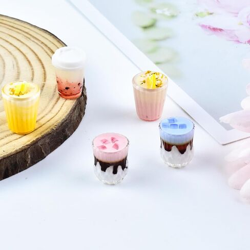6 Set Miniature Iced Coffee Cups for Dollhouse Miniatures Mini Drinks for Doll House Tiny Cups for Mini Kitchen Accessories Mini Coffee Shop in Saudi Arabia
