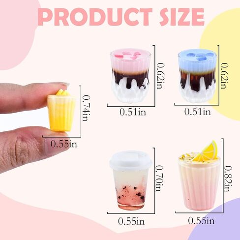 6 Set Miniature Iced Coffee Cups for Dollhouse Miniatures Mini Drinks for Doll House Tiny Cups for Mini Kitchen Accessories Mini Coffee Shop in Saudi Arabia