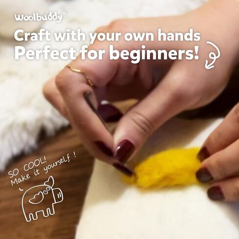 مجموعة التلبيد بإبرة Woolbuddy، مجموعة التلبيد الكسلان، مجموعة التلبيد للمبتدئين البالغين، تتضمن مجموعة التلبيد الصوفية لوازم التلبيد، صوف التلبيد الممشط، إبرتي تلبيد بإبرة in Kuwait