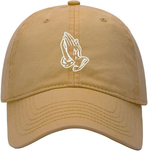 Men's Baseball Cap Praying Hands Embroidered Washed Cotton Vintage Dad Gifts Hat in Kuwait