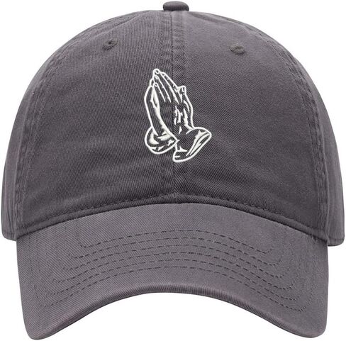 Men's Baseball Cap Praying Hands Embroidered Washed Cotton Vintage Dad Gifts Hat in Kuwait