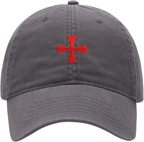 Men's Baseball Cap Knights Templar Cross Embroidered Washed Cotton Vintage Dad Gifts Hat in Kuwait