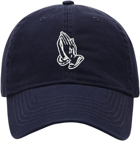Men's Baseball Cap Praying Hands Embroidered Washed Cotton Vintage Dad Gifts Hat in Kuwait