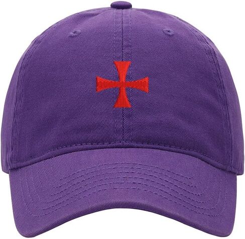 Men's Baseball Cap Knights Templar Cross Embroidered Washed Cotton Vintage Dad Gifts Hat in Kuwait