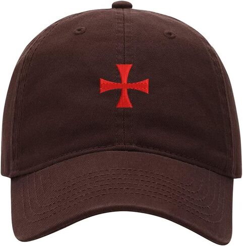 Men's Baseball Cap Knights Templar Cross Embroidered Washed Cotton Vintage Dad Gifts Hat in Kuwait