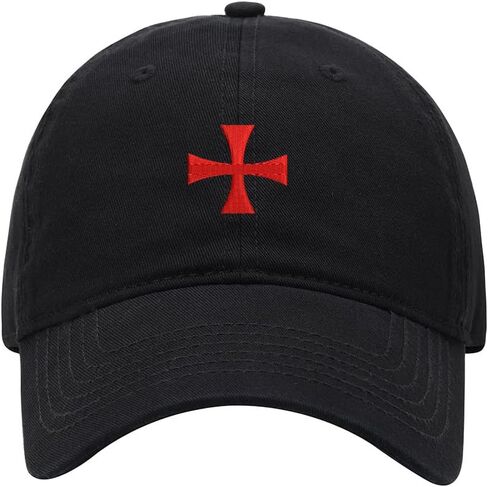 قبعة بيسبول للرجال من Knights Templar Cross مطرزة من القطن المغسول، قبعة هدايا للأب عتيقة in Kuwait