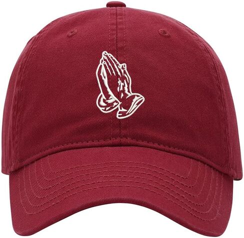 Men's Baseball Cap Praying Hands Embroidered Washed Cotton Vintage Dad Gifts Hat in Kuwait