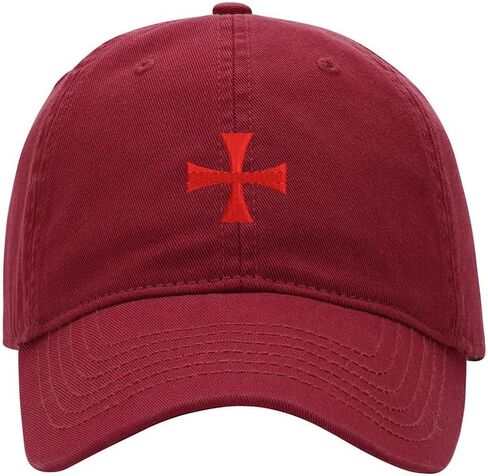 Men's Baseball Cap Knights Templar Cross Embroidered Washed Cotton Vintage Dad Gifts Hat in Kuwait