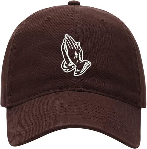 Men's Baseball Cap Praying Hands Embroidered Washed Cotton Vintage Dad Gifts Hat in Kuwait