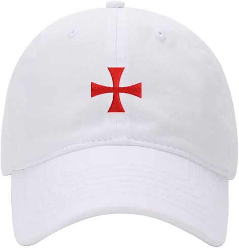 Men's Baseball Cap Knights Templar Cross Embroidered Washed Cotton Vintage Dad Gifts Hat in Kuwait