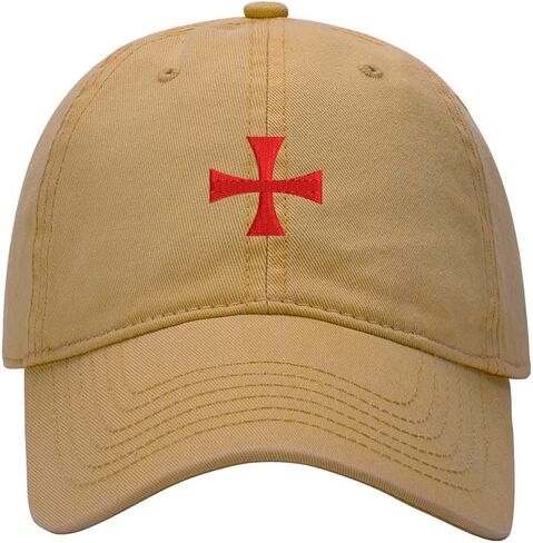 Men's Baseball Cap Knights Templar Cross Embroidered Washed Cotton Vintage Dad Gifts Hat in Kuwait