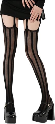 SHENHE Women's Suspender Pantyhose Fishnet Stockings Sexy Y2K High Waisted Garter Belt Tights Stocking in Saudi Arabia