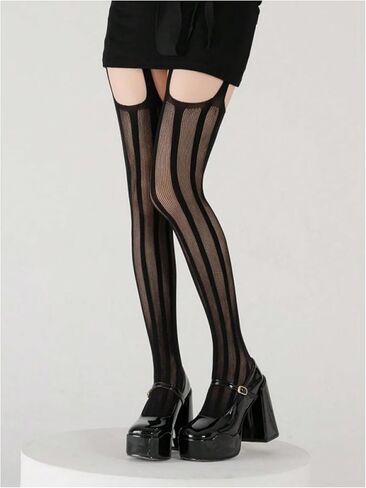 SHENHE Women's Suspender Pantyhose Fishnet Stockings Sexy Y2K High Waisted Garter Belt Tights Stocking in Saudi Arabia