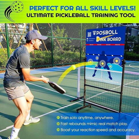 Pickleball Practice Board Pickleball Dink Rebounder with Stand,Pickleball Wall for Practice,Dink Board for Pickleball Training, Adjustable Pickleball Practice Rebounder Pad,Portable Dink Guru in Saudi Arabia
