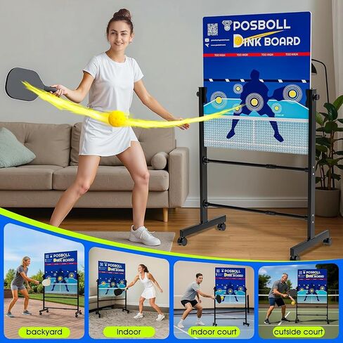 Pickleball Practice Board Pickleball Dink Rebounder with Stand,Pickleball Wall for Practice,Dink Board for Pickleball Training, Adjustable Pickleball Practice Rebounder Pad,Portable Dink Guru in Saudi Arabia