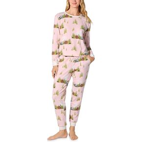 Bed Head PJs Womens Long Sleeve Pullover Pajama Shirt and Jogger Pants Set - Stretch Jersey PJ Sleepwear & Loungewear Sets in Saudi Arabia