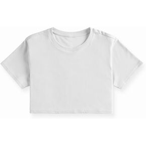 BYLT تي شيرتات قصيرة مريحة - قمصان فضفاضة قصيرة للنساء مع تصميم داخلي للأداء - تي شيرت شبكي قصير بألوان مريحة in Kuwait