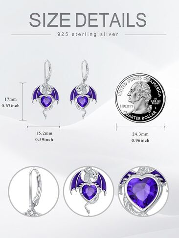Dragon Earrings 925 Sterling Silver Dragon Dangle Earring Dragon Jewelry for Women Daughter in Saudi Arabia