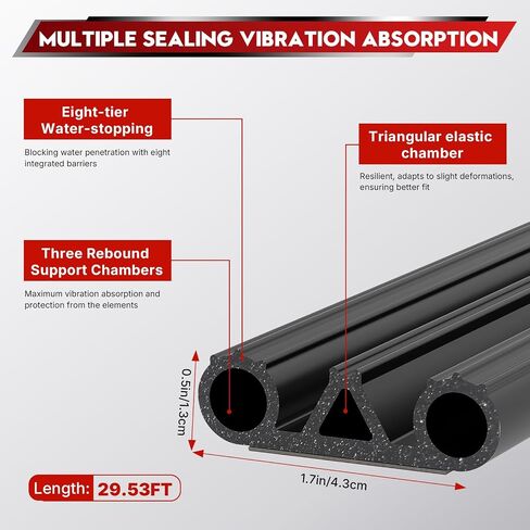 Storystore Tonneau Cover Seal لاصق للباب الخلفي، تجريد الطقس المطاطي مع لمبة ثلاثية، أختام الباب الخلفي العالمية تجريد الطقس للسيارات لشاحنة تخييم شل أختام ملحقات السيارة in Kuwait