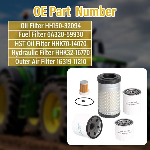 مجموعة مرشح الصيانة لكوبوتا RTV-X1140 RTV-X1100C RTV-X1120D فائدة مركبة استبدال ل HH150-32094 6A320-59930 in Kuwait