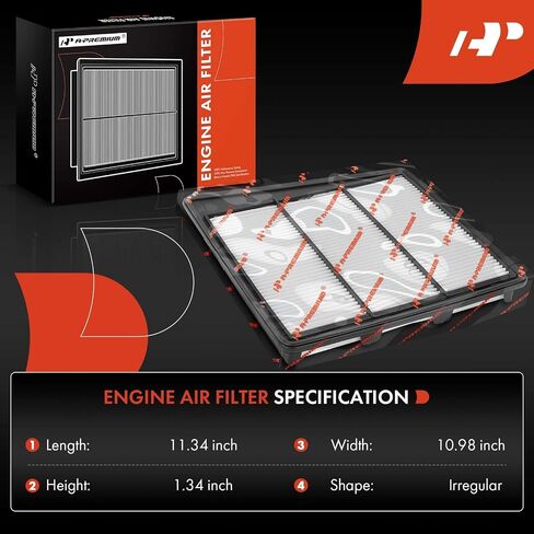 A-Premium 2-PC Engine Air Filter Compatible with Nissan NV2500 2017-2021, NV3500 2017-2021, TITAN XD 2016-2023, 5.6L, Replace# 16546-EZ31B in Saudi Arabia