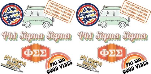 Phi Sigma Sigma - Sticker Sheet - Retro Theme in Saudi Arabia
