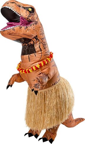 Rubies Luau Tropical Themed Inflatable T-Rex Dress Up Accessory Kit with Grass Skirt and Colorful Lei, One Size in Saudi Arabia
