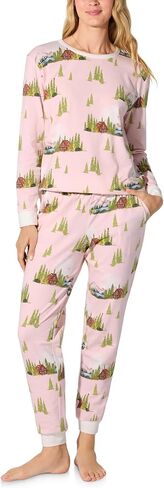 Bed Head PJs Womens Long Sleeve Pullover Pajama Shirt and Jogger Pants Set - Stretch Jersey PJ Sleepwear & Loungewear Sets in Saudi Arabia