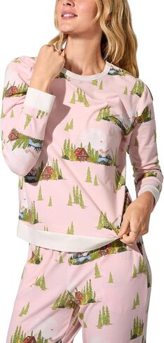 Bed Head PJs Womens Long Sleeve Pullover Pajama Shirt and Jogger Pants Set - Stretch Jersey PJ Sleepwear & Loungewear Sets in Saudi Arabia