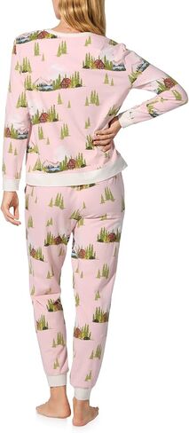 Bed Head PJs Womens Long Sleeve Pullover Pajama Shirt and Jogger Pants Set - Stretch Jersey PJ Sleepwear & Loungewear Sets in Saudi Arabia