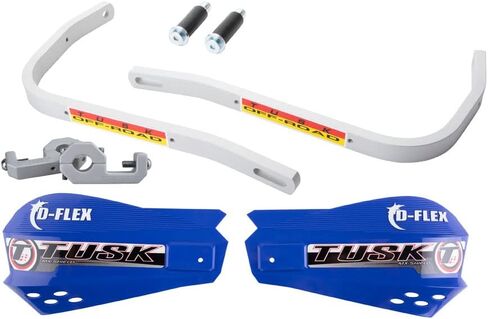 Tusk D‑Flex Handguards with MX Shields – Blue, Wrap‑Around 7/8″ Bar Mounts, Aluminum Clamps, Replaceable MX Shields – Motocross/Race Lever Protection in Saudi Arabia