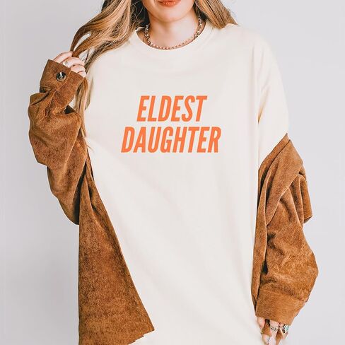تي شيرت Eldest Daughter للجنسين، ناعم كلاسيكي، مصبوغ بالملابس، مقاس مريح in Kuwait