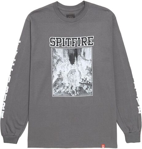 Spitfire Inferno Long Sleeve T-Shirt - Charcoal/Black/White in Saudi Arabia