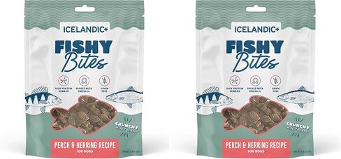 Icelandic+ Fishy Bites: Perch & Herring - 2oz - Dog Treats, Crunchy Mini Snacks, 3 Ingredient Pet Rewards, Preservative Free, Slow Baked, Natural in Saudi Arabia