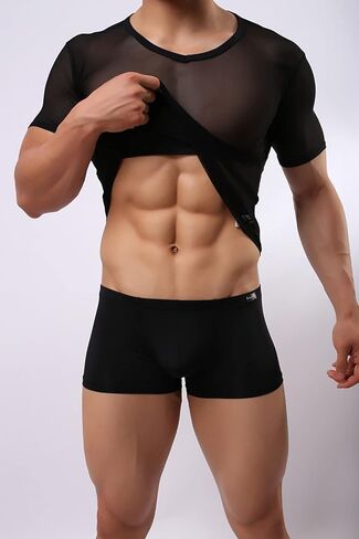 قمصان داخلية مثيرة للرجال، قمصان شبكية شفافة، قمصان للتمرين، تي شيرت علوي in Kuwait