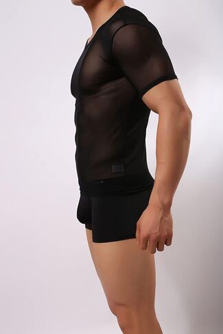 قمصان داخلية مثيرة للرجال، قمصان شبكية شفافة، قمصان للتمرين، تي شيرت علوي in Kuwait