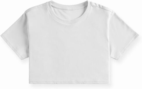 BYLT تي شيرتات قصيرة مريحة - قمصان فضفاضة قصيرة للنساء مع تصميم داخلي للأداء - تي شيرت شبكي قصير بألوان مريحة in Kuwait