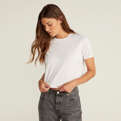 BYLT تي شيرتات قصيرة مريحة - قمصان فضفاضة قصيرة للنساء مع تصميم داخلي للأداء - تي شيرت شبكي قصير بألوان مريحة in Kuwait