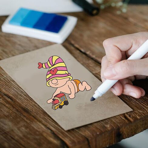 GLOBLELAND Gnome Clear Stamps Border Mushroom Flower Silicone Clear Stamp Seals Blessing Text Dwarf Transparent Stamps for DIY Scrapbooking Cards Making Photo Album Journal in Saudi Arabia